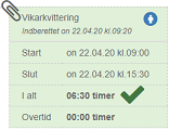 Mødetidskvittering eksempel