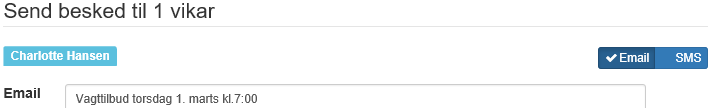 Send vagtbesked beskedeksempel
